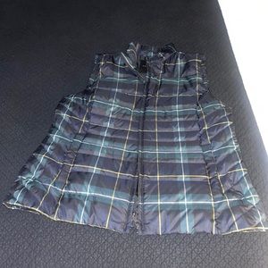 Talbots plaid puffer vest